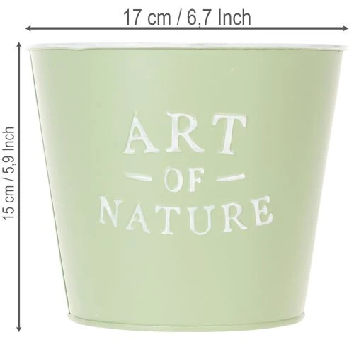 Blumentopf Zink Art of Nature Mintgrün Ø17,5cm H15cm | Floristik21.de
