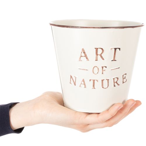 Blumentopf Zink Creme Ø15cm H13,5cm | Floristik21.de