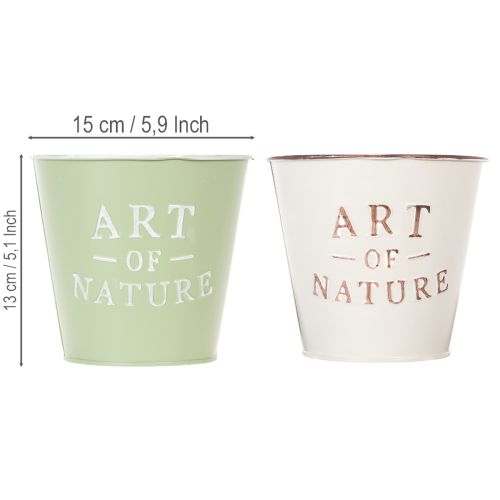 Metall-Übertopf „Art of Nature“ 15 cm Ø Mehrfarbig 2er-Set | Floristik21.de