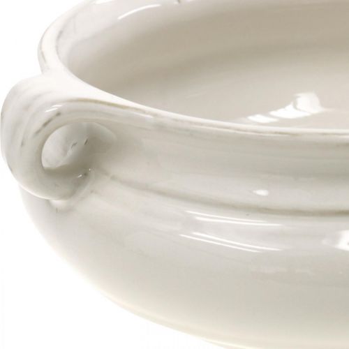 Floristik21 Blumentopf mit Henkel Übertopf Keramik Pflanztopf Weiß Ø22cm