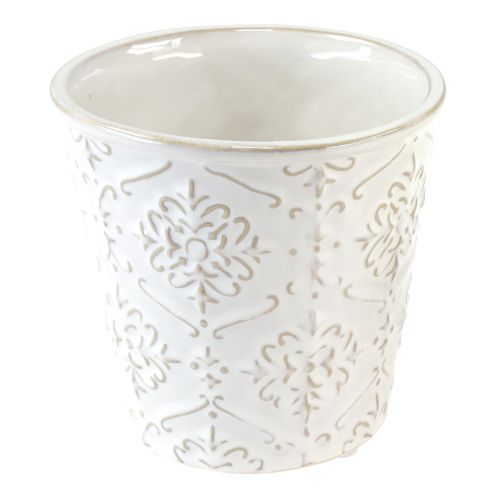 Floristik21 Blumentopf Keramik Übertopf Weiß Creme Beige Ø13,5cm 2St