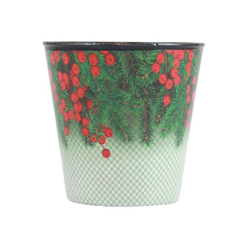 Blumentopf Weihnachten Übertopf Eimer Ilex Ø11cm H10,5cm