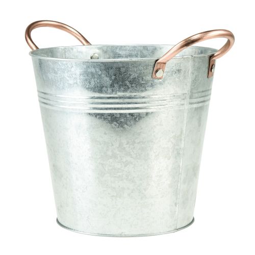 Blumentopf mit Griffen Metall Deko Eimer Ø16cm H15cm