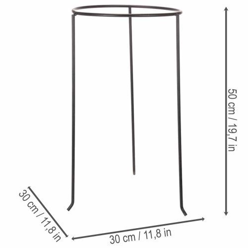 Runder Blumentopfständer aus Metall, schwarz, 50 cm hoch, für Töpfe mit 25 cm Durchmesser | Floristik21.de