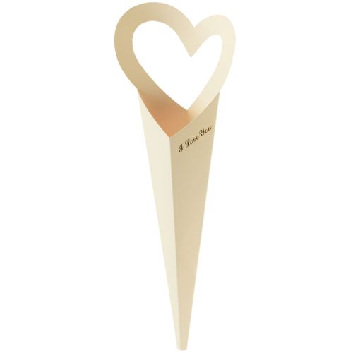 Floristik21 Blumentüte Rosen Geschenkverpackung Creme 46cm 12 St