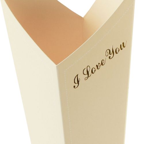 Artikel Blumentüte Rosen Geschenkverpackung Creme 46cm 12 St