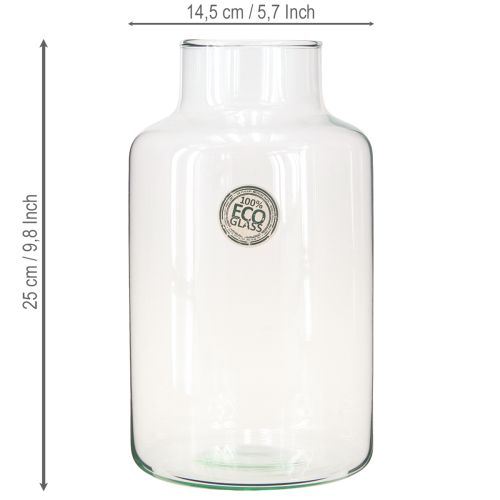 Artikel Blumenvase Glas Klar Ø14,5cm H25cm Vase für Sträuße Trockenblumen Tafeldeko