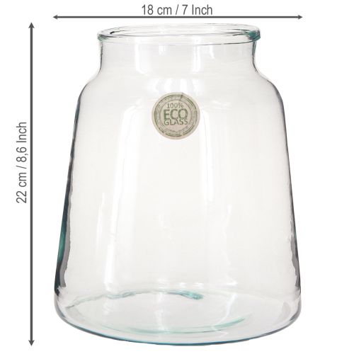 Artikel Blumenvase Glas Klar Ø18cm H22cm Glasvase Tischdeko zeitlos