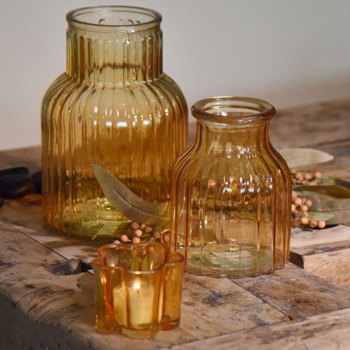 Artikel Blumenvase Glas Orange Retro Design Ø11cm H14,5cm 2St – Floristik21