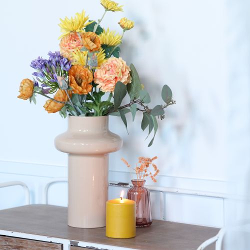 Artikel Elegante Cappuccino Metallvase Ø17cm H23cm für dekorative Tischgestaltung