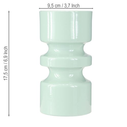 Artikel Blumenvase Metall Mintgrün Emaille Ø9cm H17,5cm - Elegantes Tischdeko-Highlight für Floristen