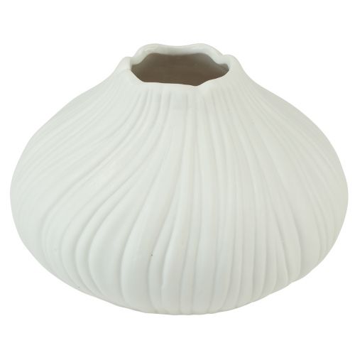 Blumenvase Keramik Zwiebelform Weiß Ø13cm H13,5cm 2St