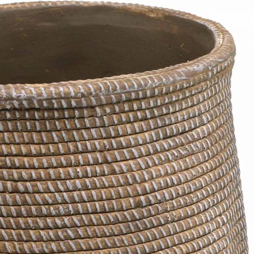 Floristik21 Boho Blumentopf Keramik groß Flechtoptik Ø21,5cm H24cm