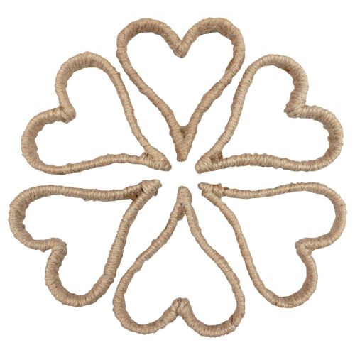 Floristik21 Boho Style Herz Metallring Dekoring Juteband 11cm 6St