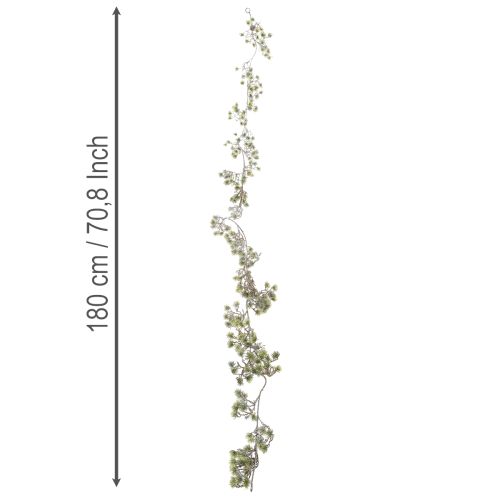 Künstliche Bonsai-Girlande, 180 cm, grün-weiß, Kunststoff, fein beschneit | Floristik21.de