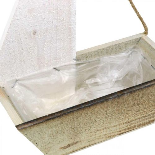 Deko-Schiff, Maritime Holzdeko, Segelboot zum Bepflanzen Weiß, Natur H37cm L25,5cm