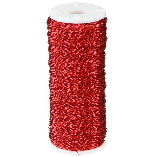 Floristik21 Bouilloneffektdraht Ø0,30mm 100g/140m Rot