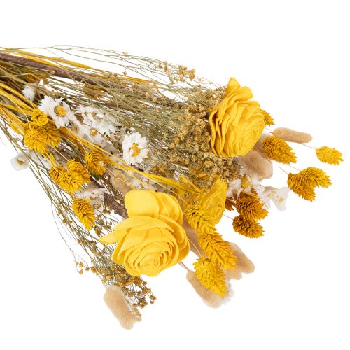 Trockenblumenstrauß aus Sola-Holz mit Rosen 75 cm Dekoration Innenbereich | Floristik21.de