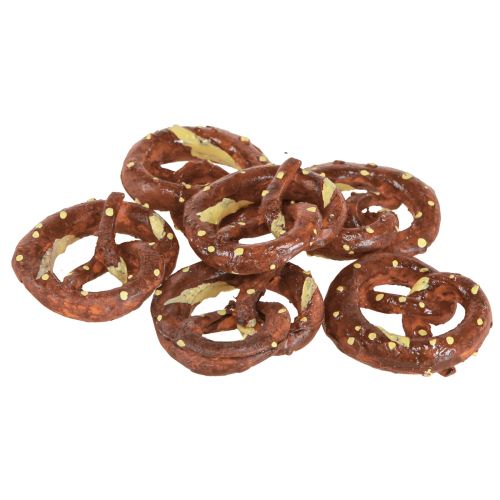 Artikel Brezel Deko Streudeko Mini-Brezeln Künstlich Braun 4cm 6er-Set - Vielseitige Tischdekoration