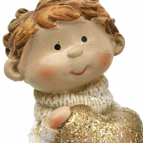 Artikel Deko-Figuren Brüderchen und Schwesterchen Gold, Glitter 10/6,5cm 2er-Set