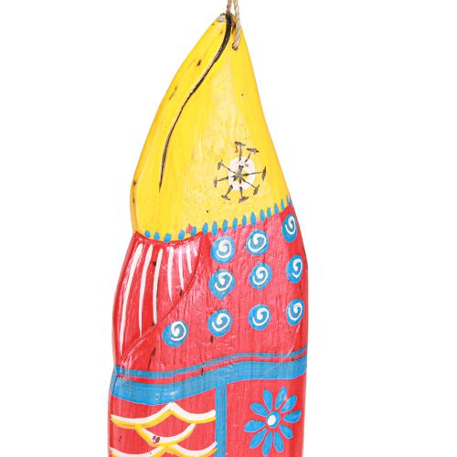 Artikel Bunte Holzfische Deko zum Hängen Rot Blau 38cm 2St Maritim