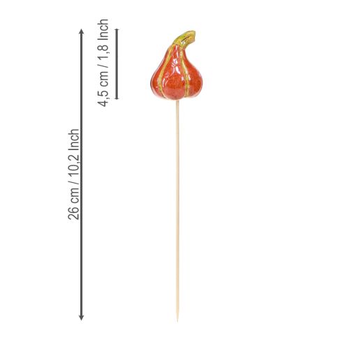 Artikel Bunte Keramik Mini Kürbisse am Stab für Herbst Deko