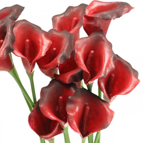 Artikel Calla Rot bordeaux Kunstblumen im Bund 57cm 12St