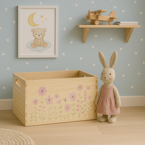 Artikel Kleine Holzbox Holzkiste Blumen Schmetterling 30x18cm Aufbewahrung Dekoration