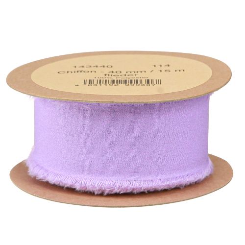 Artikel Zauberhaftes Flieder Chiffonband Stoffband Fransen Deko 40mm 15m