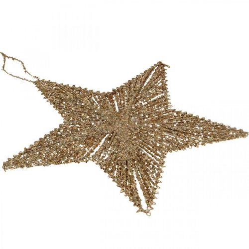 Artikel Christbaumschmuck, Adventsdeko, Stern-Anhänger Golden B25,5cm 4St