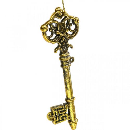 Floristik21 Christbaumschmuck Deko Schlüssel Golden H14,5cm 12St