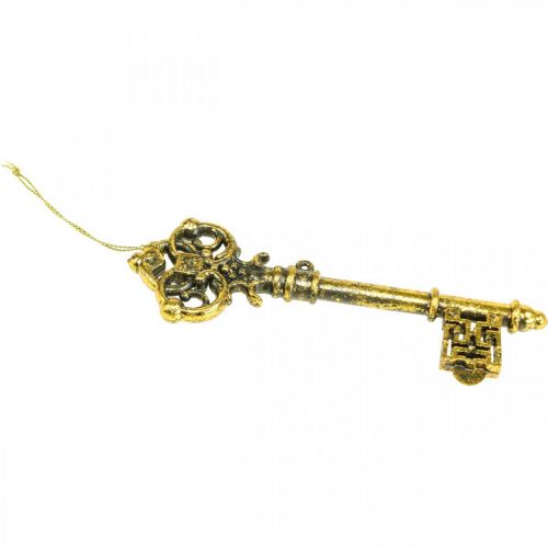 Floristik21 Christbaumschmuck Deko Schlüssel Golden H14,5cm 12St