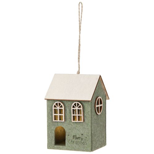 Artikel Beleuchtete Filz-Dekohäuschen Grün Weihnachtsbaum Anhänger 12,5cm