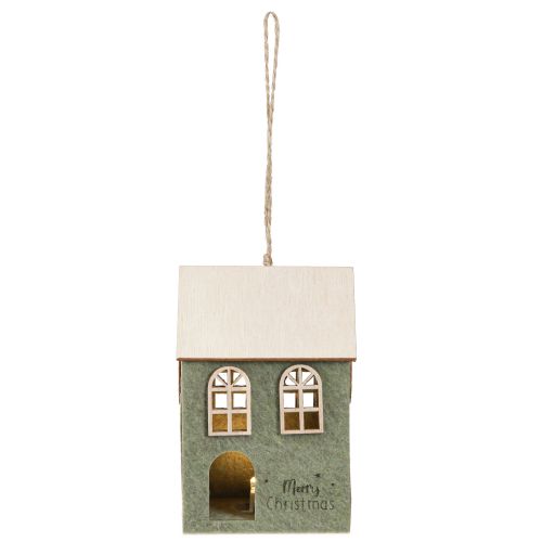 Artikel Beleuchtete Filz-Dekohäuschen Grün Weihnachtsbaum Anhänger 12,5cm