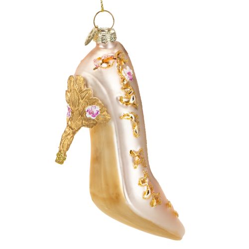 Floristik21 Eleganter Weihnachtsbaumschmuck High-Heels Glas Rosa Gold 10cm 2er-Set