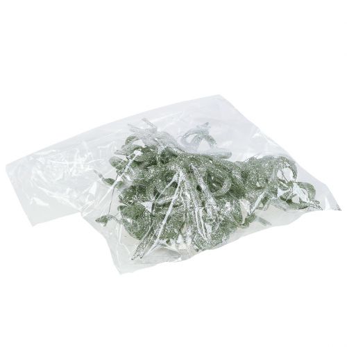 Artikel Christbaumschmuck Schleife 9cm mit Glitter Grün 12 St