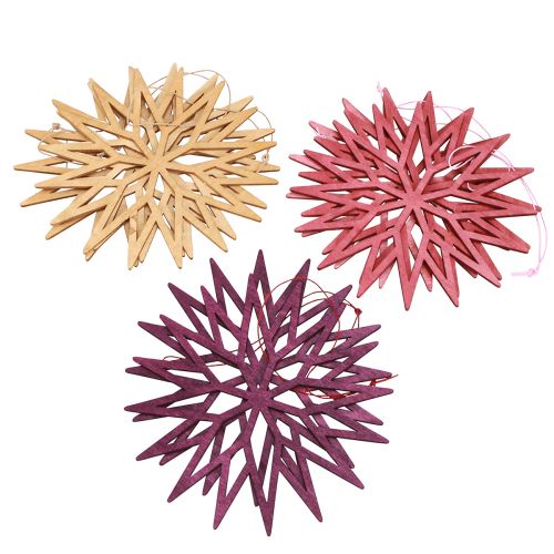 Artikel Öko-Holzschneeflocken "Berry" 15cm, Weihnachtsdeko-Set, 8tlg Naturlook für festliches Ambiente