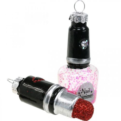 Christbaumschmuck Beauty & Glamour, Glasanhänger Kosmetik-Mix H5,5–7cm Echtglas 6St