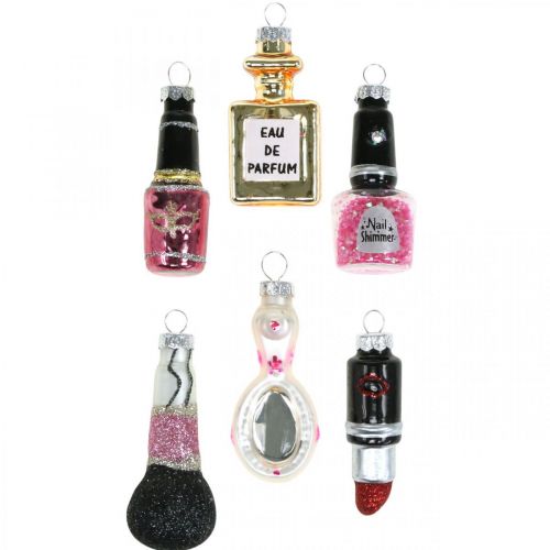 Christbaumschmuck Beauty & Glamour, Glasanhänger Kosmetik-Mix H5,5–7cm Echtglas 6St Christbaumschmuck Beauty & Glamour, Glasanhänger Kosmetik-Mix H5,5–7cm Echtglas 6St