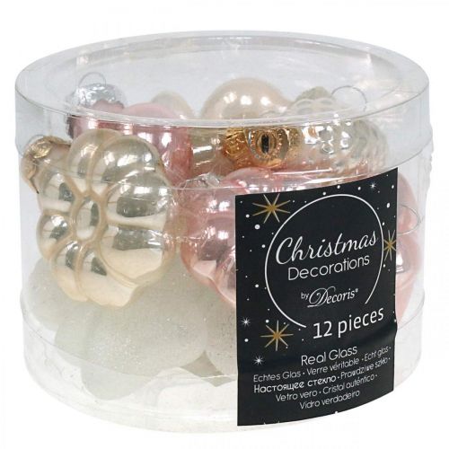 Floristik21 Christbaumschmuck Glas Weihnachtsbaumschmuck Pastell 12St