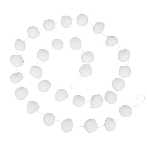 Christbaumschmuck Schneeball Girlande Deko Weiß 185cm