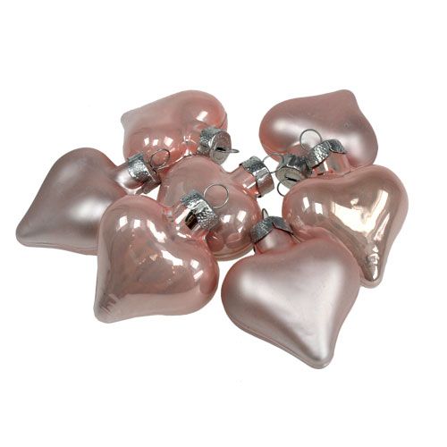 Artikel Mini Glasherzen Rosa 4cm 12St