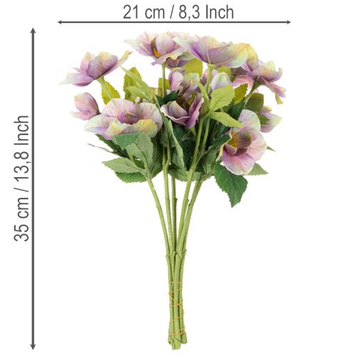 Kunststoff Kunstblume Christrose Bund 35cm violett 6 Stück Innenbereich | Floristik21.de