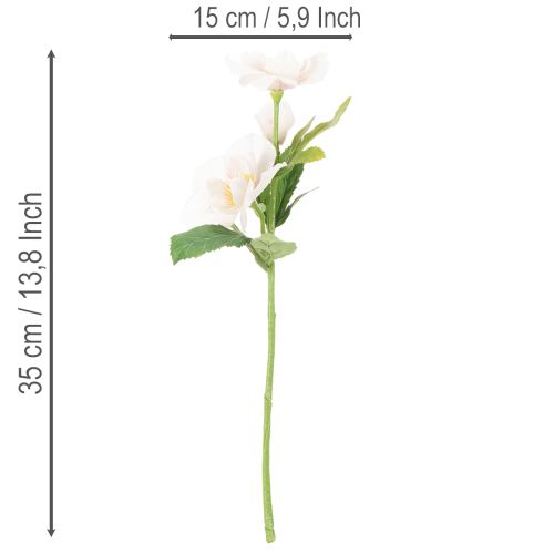 Kunstblumen-Bund Christrose Kunststoff 35cm Weiß-Rosa Indoor 6 Stück | Floristik21.de