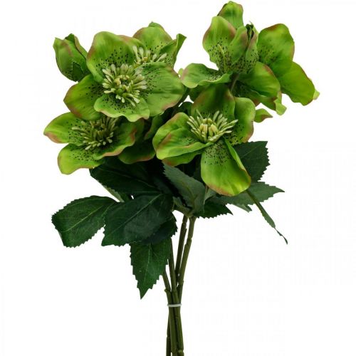 Floristik21 Christrose Lenzrose Nieswurz Kunstblumen Grün L34cm 4 St