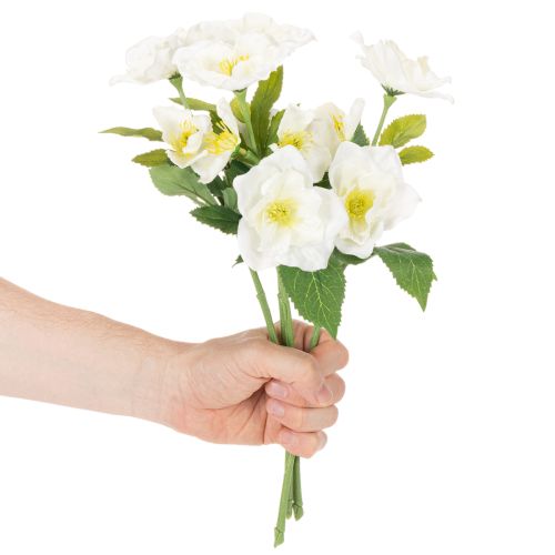 Kunstblume Christrose Bund 36cm Weiß Kunststoff Innenbereich | Floristik21.de