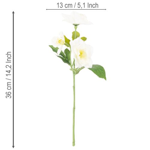 Kunstblume Christrose Bund 36cm Weiß Kunststoff Innenbereich | Floristik21.de