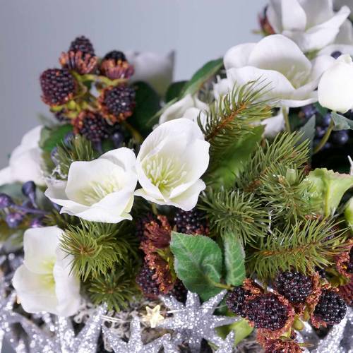 Christrosenstrauß 39cm Creme