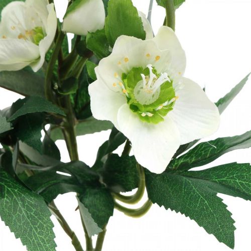 Floristik21 Christrosen Weiß Dekostrauß Kunstblumen Weihnachtsgesteck 27cm