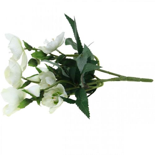 Floristik21 Christrosen Weiß Dekostrauß Kunstblumen Weihnachtsgesteck 27cm